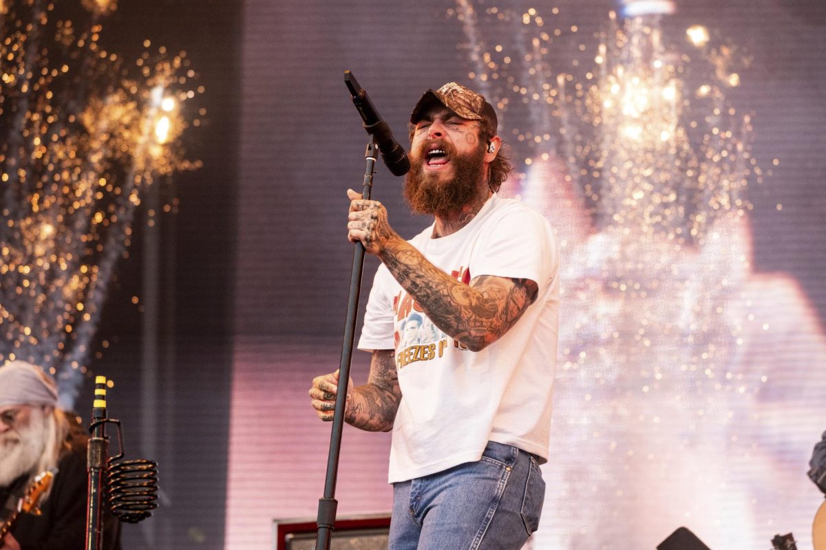 Post Malone preforming at the 2024 Outside Lands Music Festival Aug. 11.