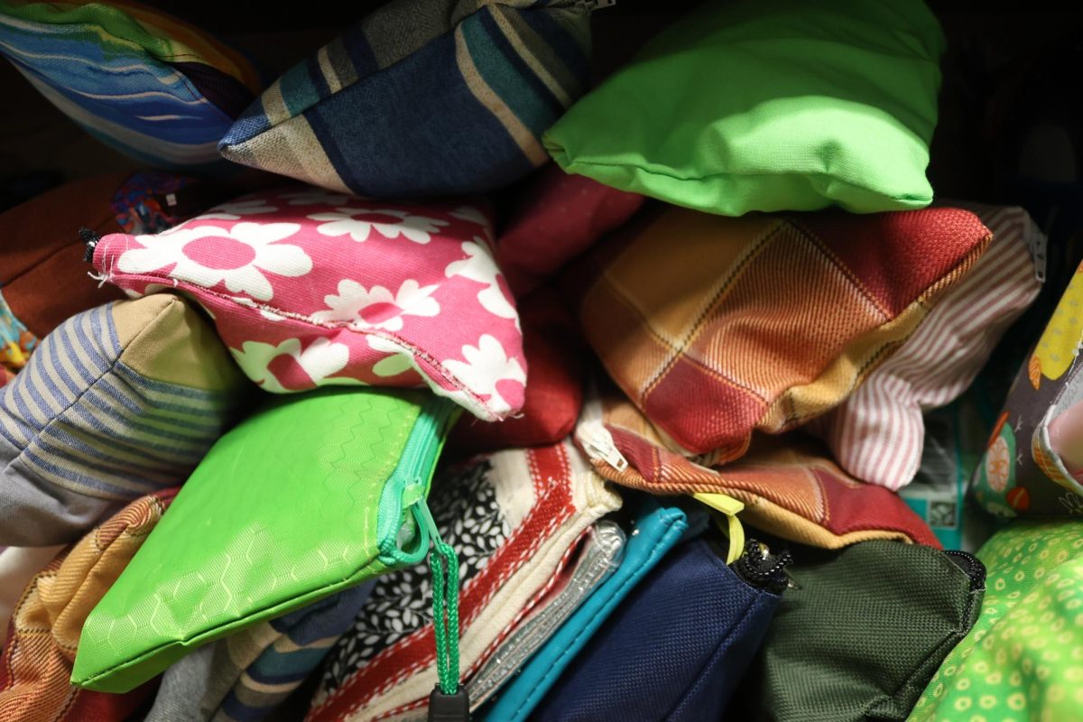 Period packs fill a shelf in the Care Closet.